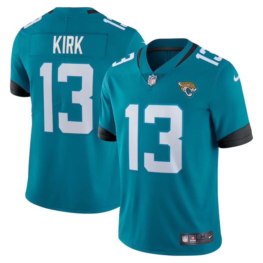 Men Jacksonville Jaguars #13 Christian Kirk Nike Teal Team Logo Vapor Limited NFL Jersey